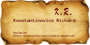 Konstantinovics Richárd névjegykártya