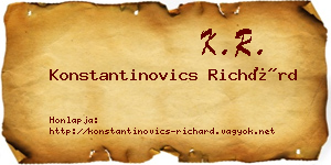 Konstantinovics Richárd névjegykártya